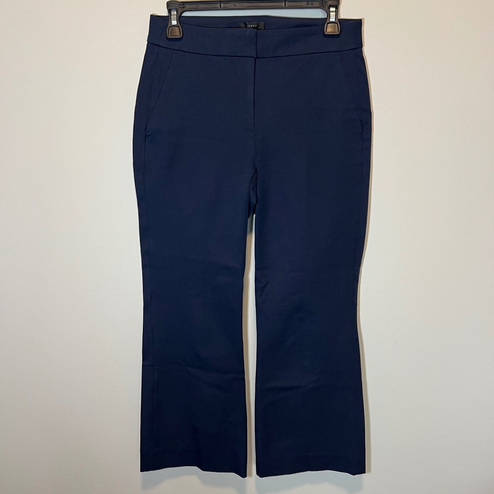 J. Crew Women's‎ Hayden Kick Out Pants Navy Blue Cropped Trousers 2